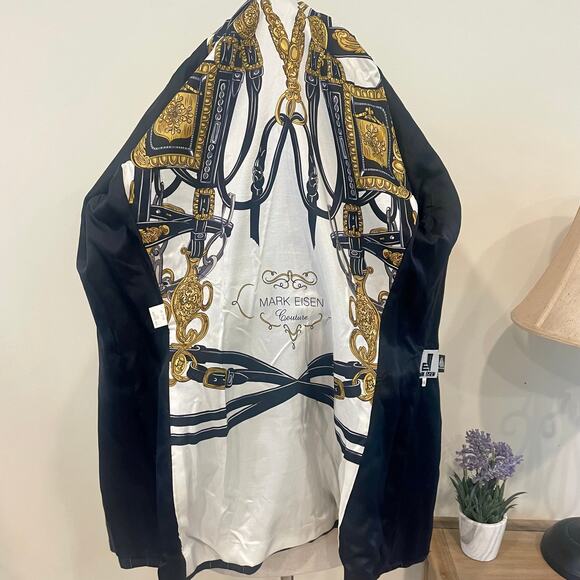 Vintage MARK EISEN COUTURE Pin Stripe Double Breasted Blazer Sz 4 - Picture 8 of 8